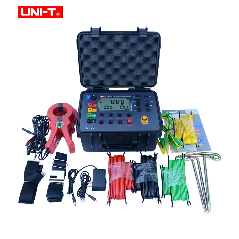 

UNI-T UT575A Digital Double Clamp Grounding Resistance Tester Data Hold Professional Industrial Ground Resistance With Carry Box