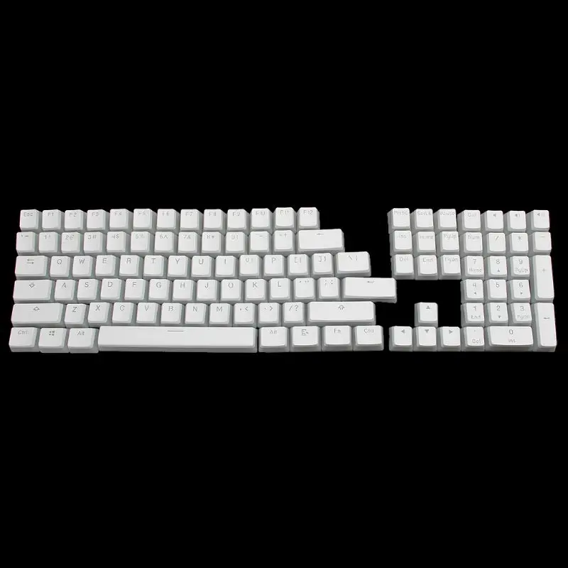 RGB 108 Keycaps ANSI макет PBT белый пудинг Двойная кожа молочный кадр с подсветкой Keycap для