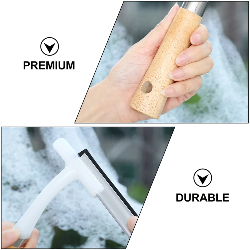 

Wooden Handle Glass Wiper Practical Window Cleaner Household Cleaning Tool