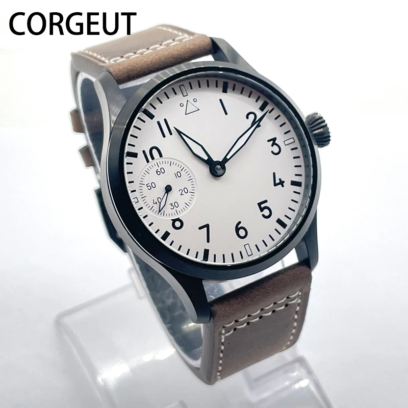 

CORGEUT Sterile Dial Automatic Mechanical Watch Sapphire Seagull ST3600 Leather Male Clock 316L Steel Case Relogio Masculino