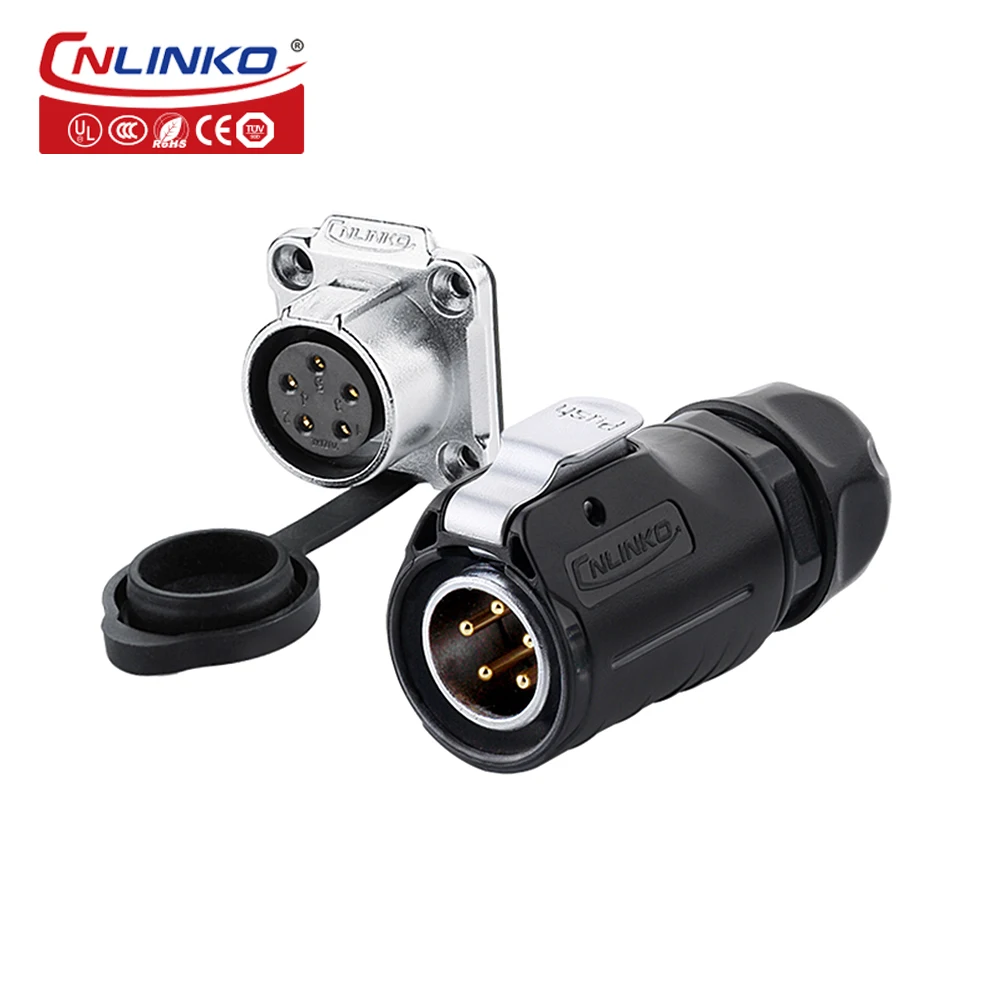 

Cnlinko LP20 Series IP67 12A 5 Pin Male Female Waterproof Power Connector for LED Outdoor Lighting Aquarium / Plant Light