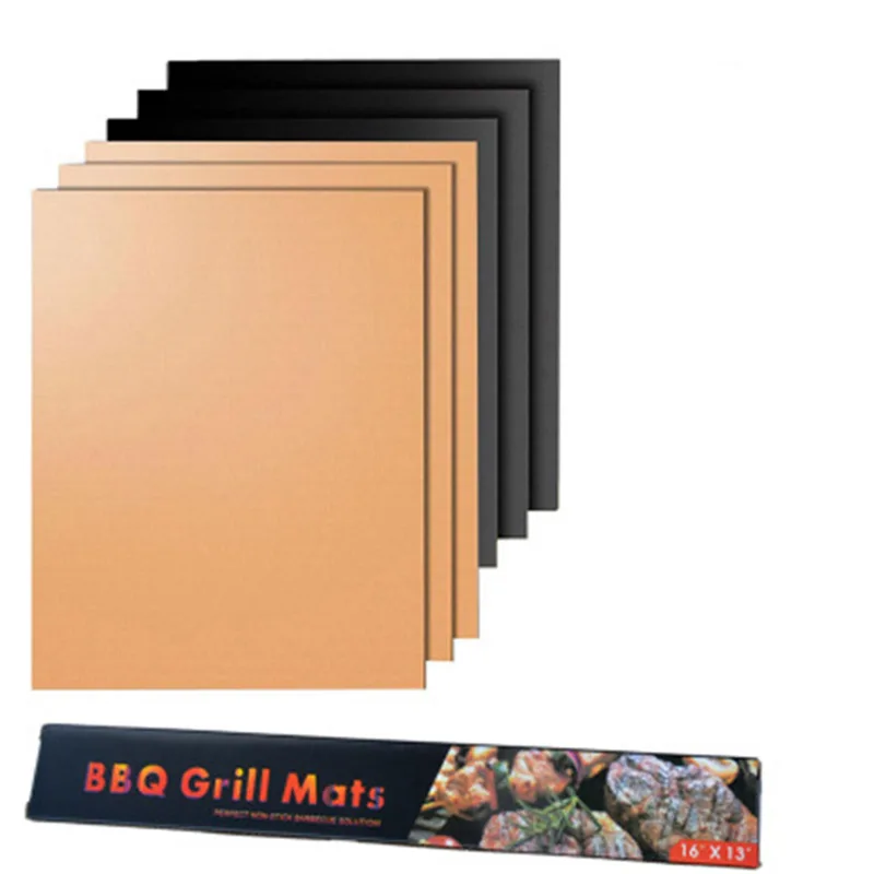 

2pcs/5pcs/6pcs BBQ Grill Mat Non-stick Barbecue Baking Liners Reusable Cooking Sheets PTFE Bakeware Sheet Easy Clean GBBQ01