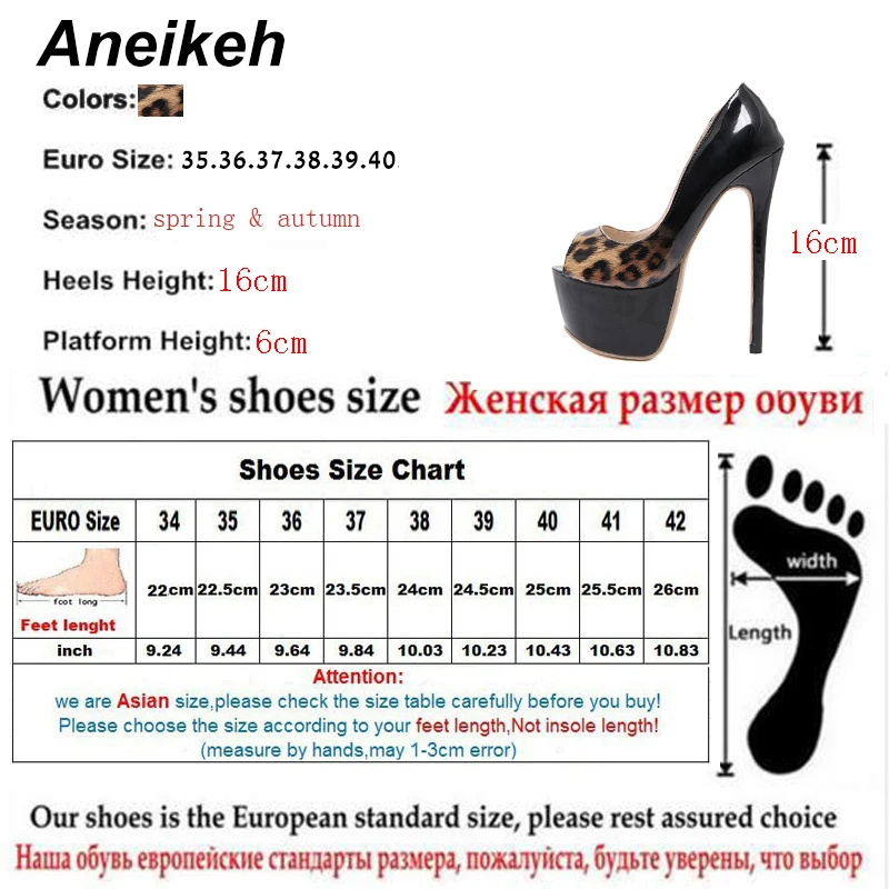 Женские туфли лодочки на платформе Aneikeh весенние высоком каблуке с леопардовым