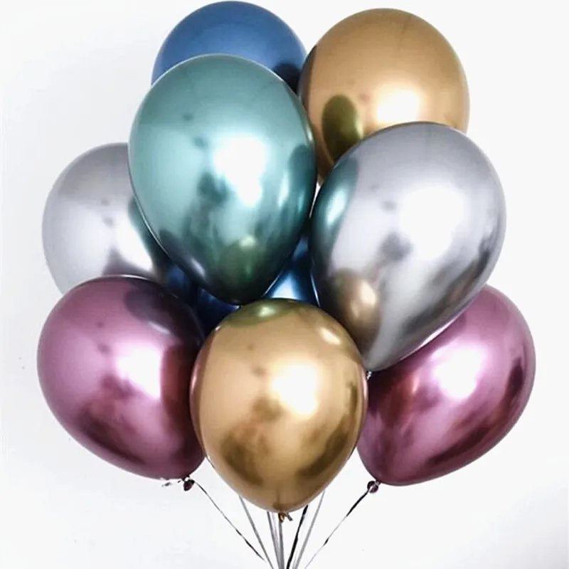 Новые 10 шт 12 дюймов новые шары из латекса цвета металлик толстые жемчужные металлические хромированные цветные шары для свадебной вечеринки