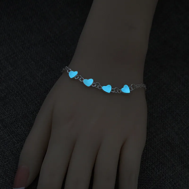 Blue Светящаяся пентаграмма, натуральный вулканический камень, браслеты для мужчин и женщин, светящиеся в темные украшения, классические браслеты, аксессуары - Окраска металла: Blue