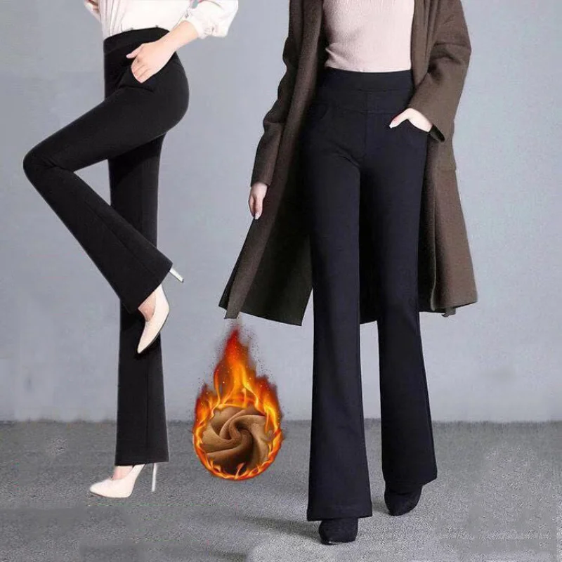 Женские осенне зимние теплые брюки утепленные флисовые женские черные красные