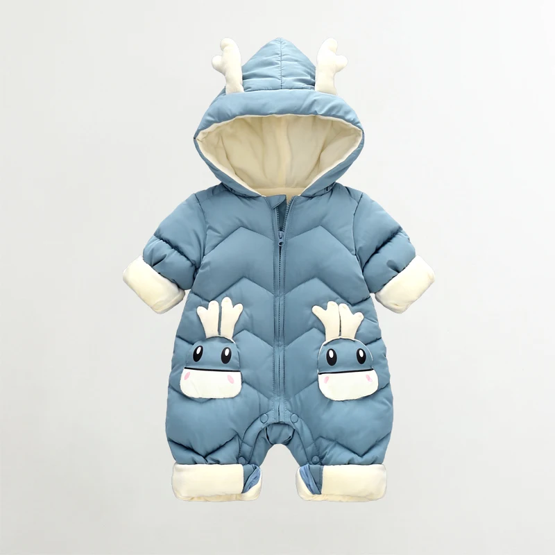Зимний комбинезон для малышей 2020 года Plus Velvet Thick Boys Jumpsuit 0-2 лет Новорожденный комбинезон для девочек Toddler Coat on.