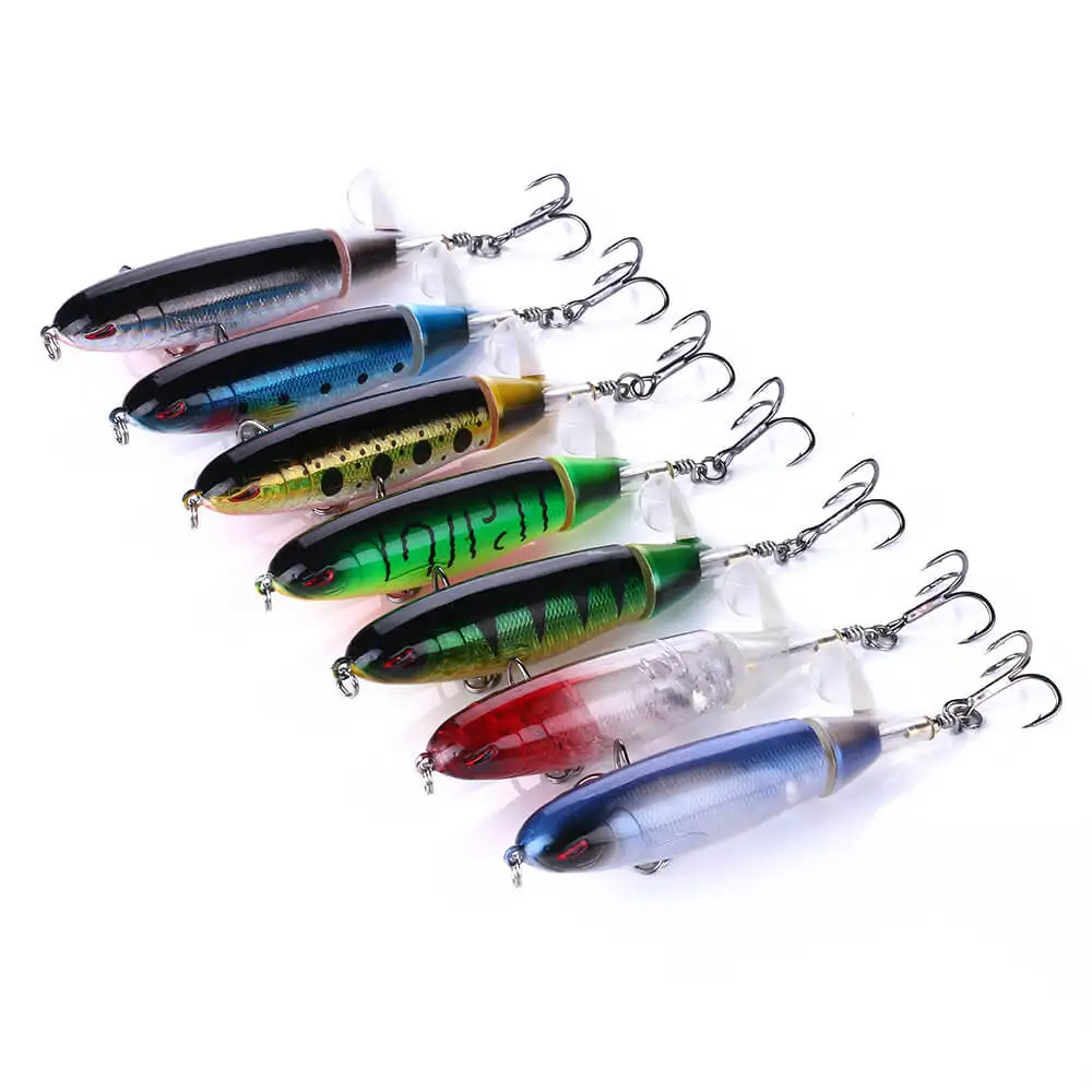 

8pcs 10cm-13.5g 14cm-37g Fishing Topwater Lures Fishing Lure Rotating Tail Bait for Seabass,Pike,Aspius,Black Bass