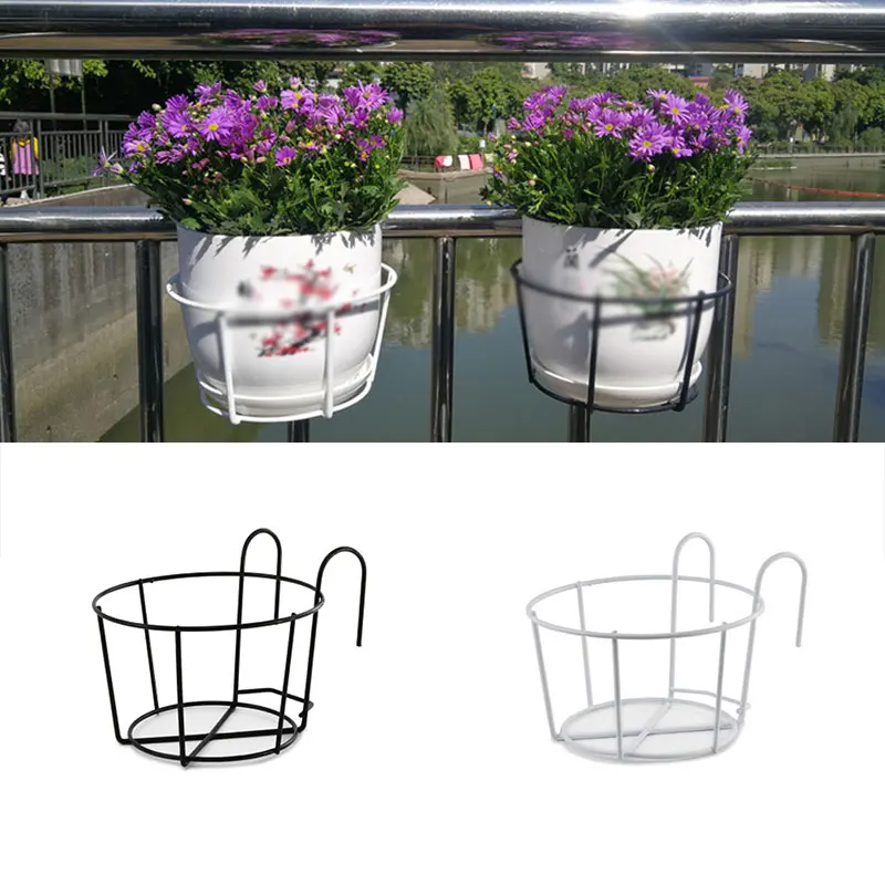 Подвесные железные стойки для растений балкон круглый цветочный горшок стойка