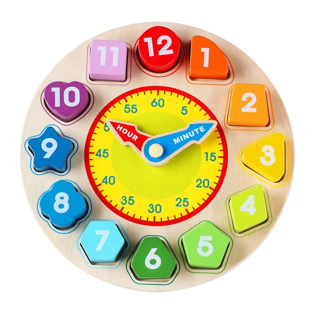 

Сортировочные часы для детей, пазлы для обучения, составные цветные блоки с цифрами, раннее обучение, обучающая игрушка