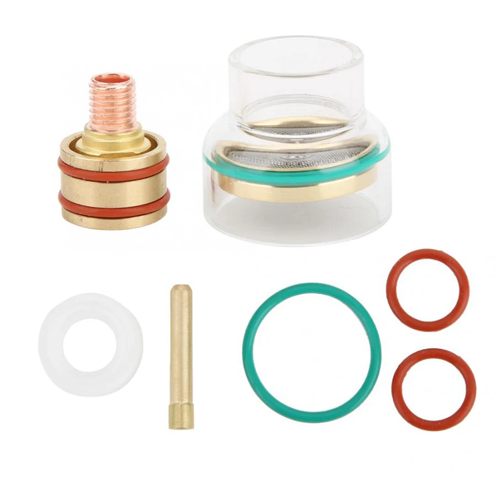 

TFM53NCN TIG Welding Torch Kit Glass Cup Collet Gas Lens 1.6mm/2.4mm Welding Nozzle for WP-17/18/26 Argon Arc Welding Torch