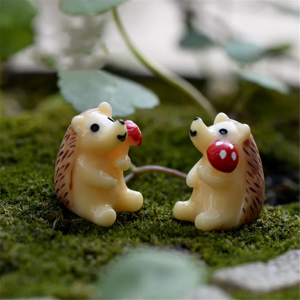 2 шт. милый Ежик с грибами миниатюрное Украшение DIY домашняя детская комната