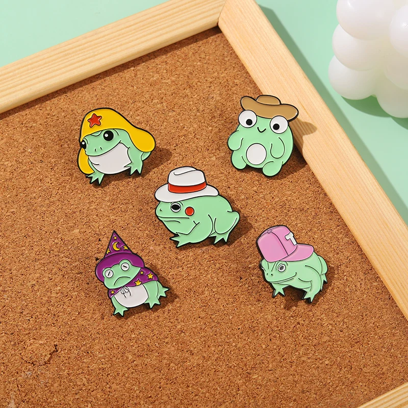 Эмалированная булавка Quack персонализированная в виде лягушки клубники лотоса