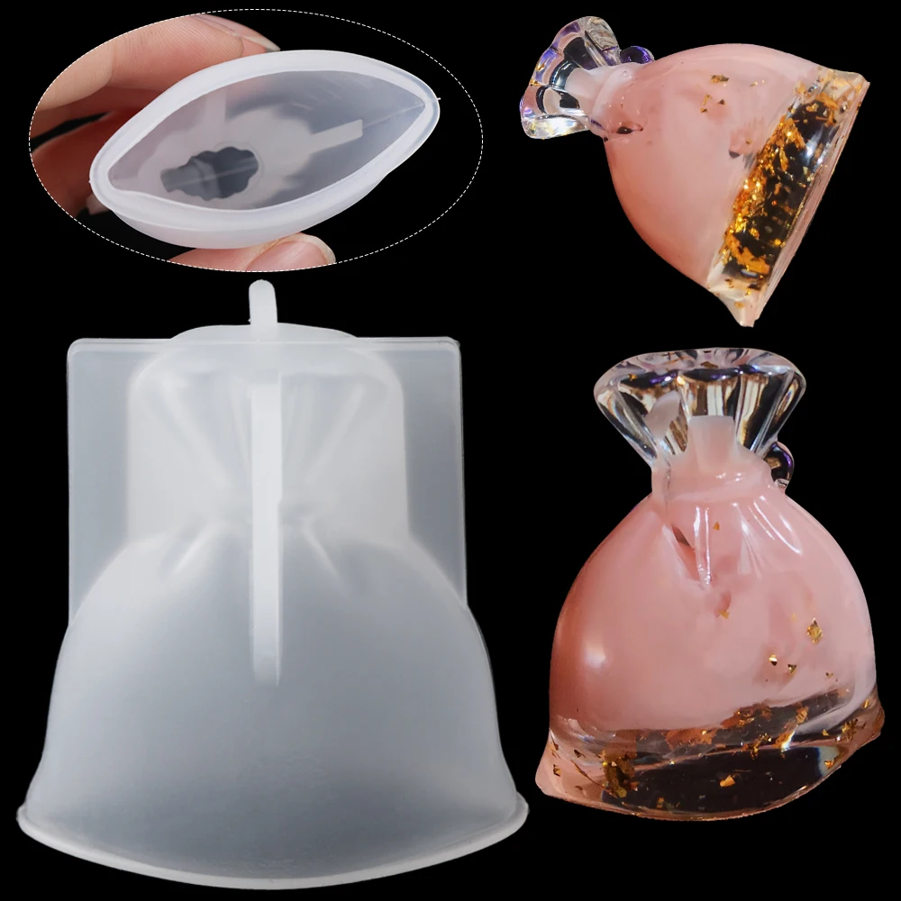 

3D Lucky Bag Purse Silicone Mold Merry Christmas Epoxy Resin Silicone Mould Crystal Resin Molds Jewelry Making Tools DIY Crafts