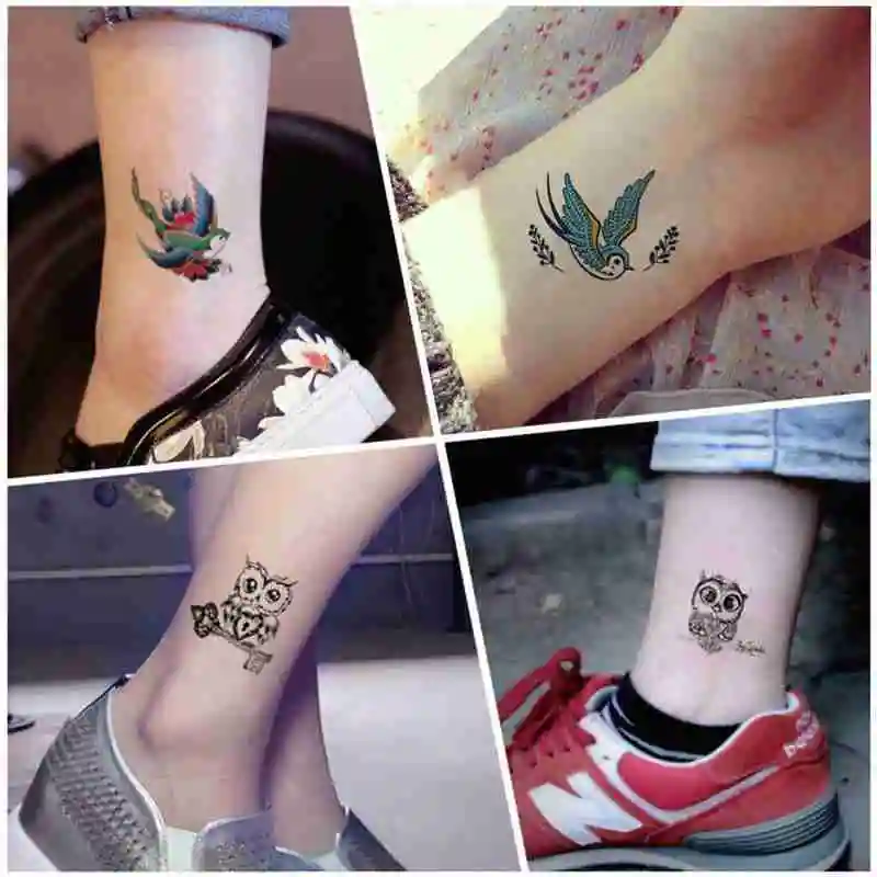 1 шт. водостойкие временные тату наклейки в виде совы|Временные тату| |
