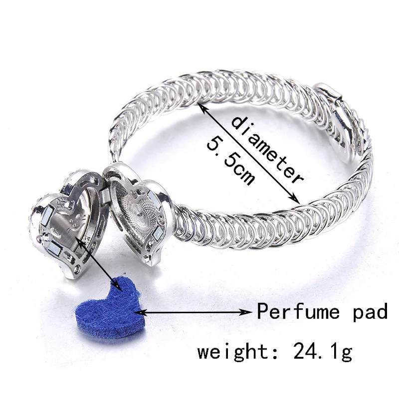 Новые ювелирные изделия с диффузором забавный браслет кристаллом в форме сердца