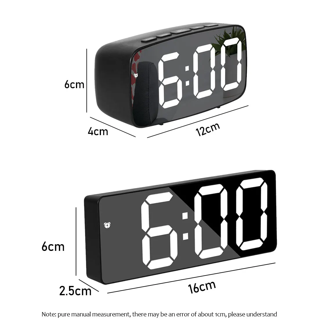 

Acrylic/Mirror Alarm Night Mode LED Clock Digital Reloj Despertador Creative Voice Control Snooze Time Temperature Display