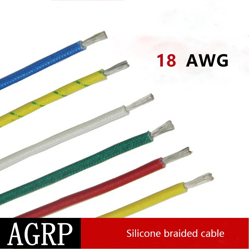 

18Awg high temperature 300 ℃ silicone heat-resistant glass fiber braided wire and cable