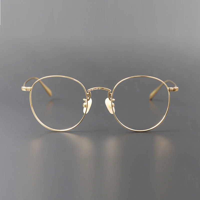 Оправа для очков с веками из чистого титана круглые ультралегкие очки в стиле