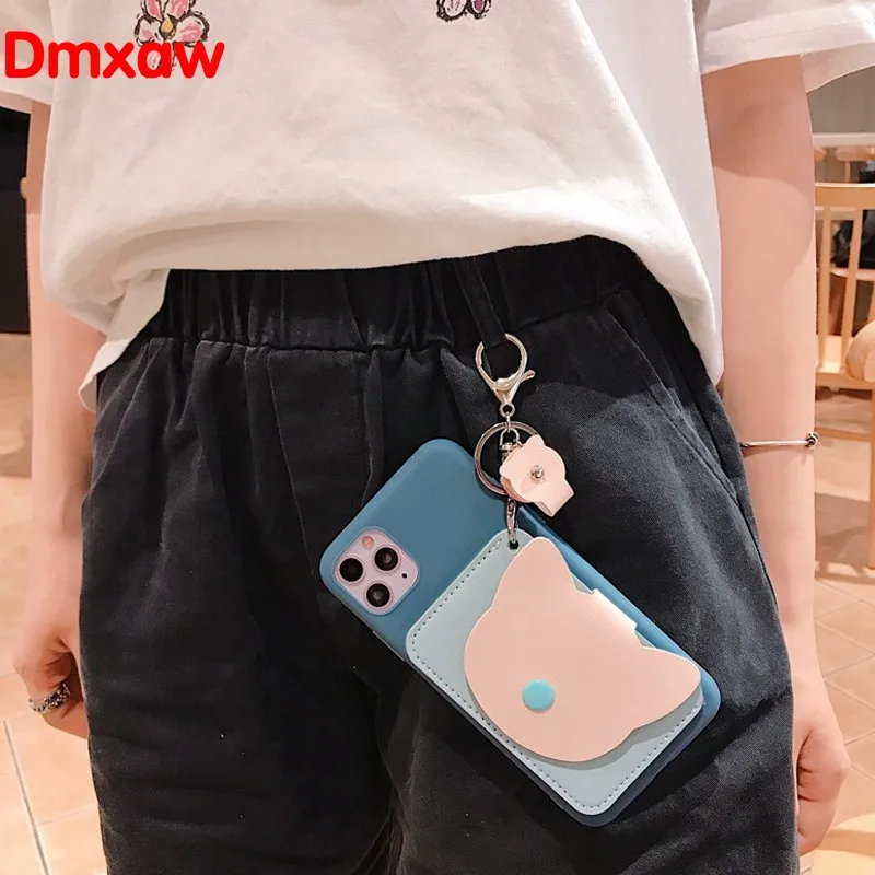 Милый чехол кошелек с кошельком для iPhone 12 mini 11 Pro Max XR X XS 8 7 6 6S Plus SE 2020 5 5S мягкий