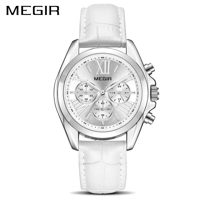 Женские часы лучший бренд класса люкс megir Quartz женские часы-браслет для влюбленных