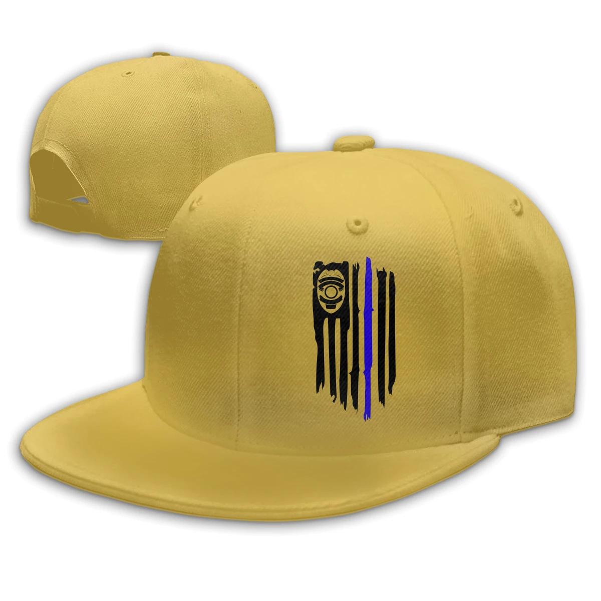 

THIN BLUE LINE AMERICAN FLAG SHIELD T man womens Fashionable breathable Sun Caps