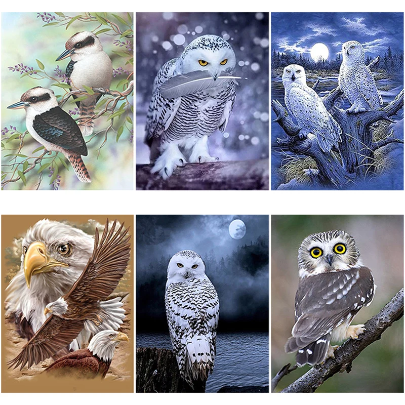 

DIY 5D Diamond Painting Eagle Animal Mosaic Cross Stitch Diamond Embroidery Rhinestone Handwork Full Round Drill Home Decor Gift