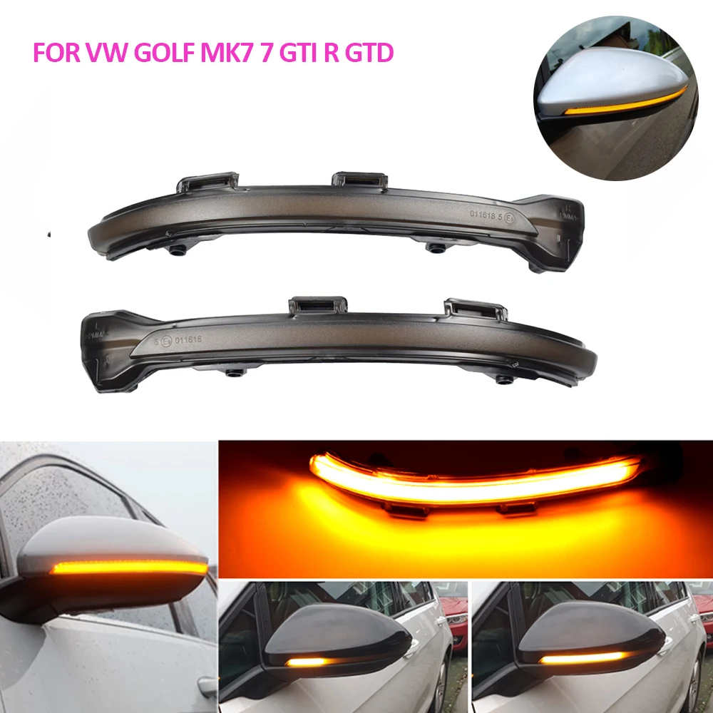 

LED Dynamic Turn Signal Blinker Sequential Side Mirror Indicator Light For VW Golf 7 GTI R GTE GTD MK7.5 13-19 Touran Jetta MK7
