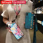 Чехол SoCouple для телефона Huawei Honor 50 20 10i 30 Pro Nova 5t 9 P30 P40 P20 Lite Mate 20 30 Pro, чехол с ремешком на запястье
