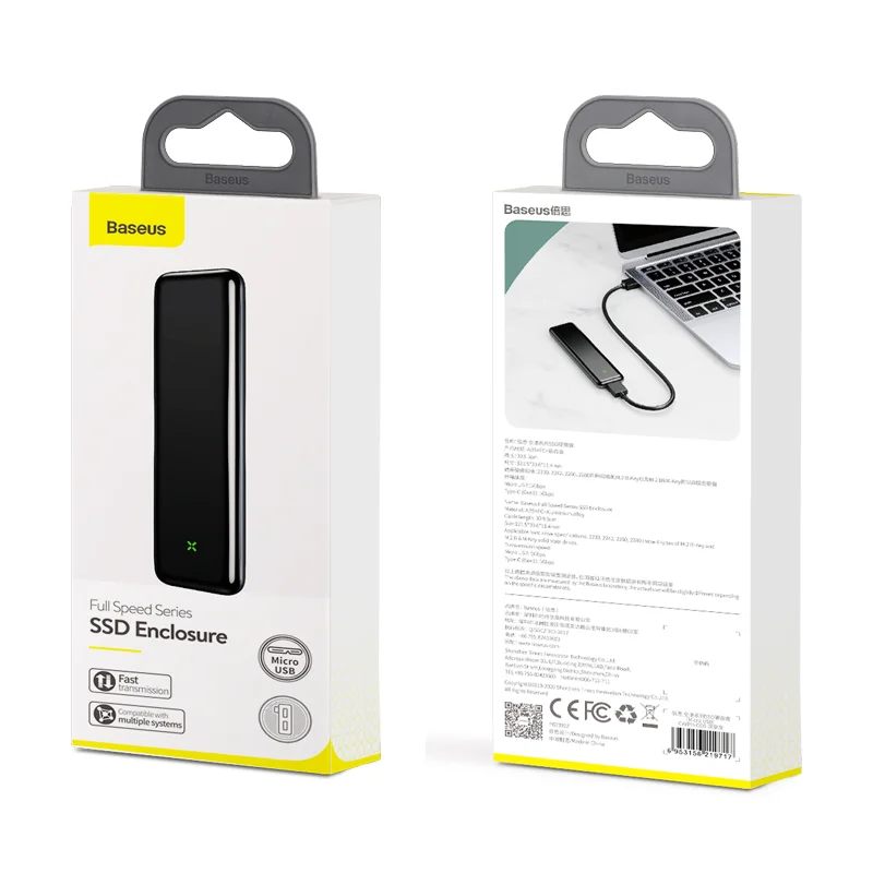 Baseus M2 SSD чехол M.2 к USB Type C 3 1 корпус B M + Ключ жесткий диск для NGFF SATA M/B коробка Caddy |