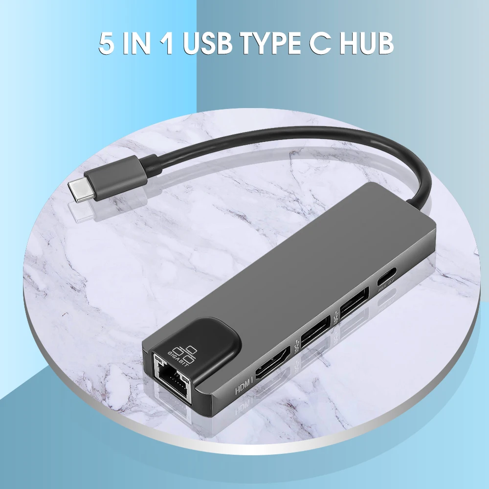 Концентратор USB Type C к Gigabit Ethernet Rj45 адаптер 3 0 HDMI с поддержкой 4K usb-хаб для Mac book Pro