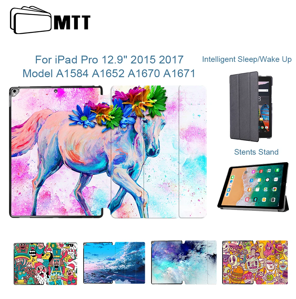 MTT Чехол для iPad Pro 12,9 дюйма модель A1584 A1652 A1670 A1671 тонкий из искусственной кожи Флип Стенд смарт-чехол Авто Режим сна/пробуждения