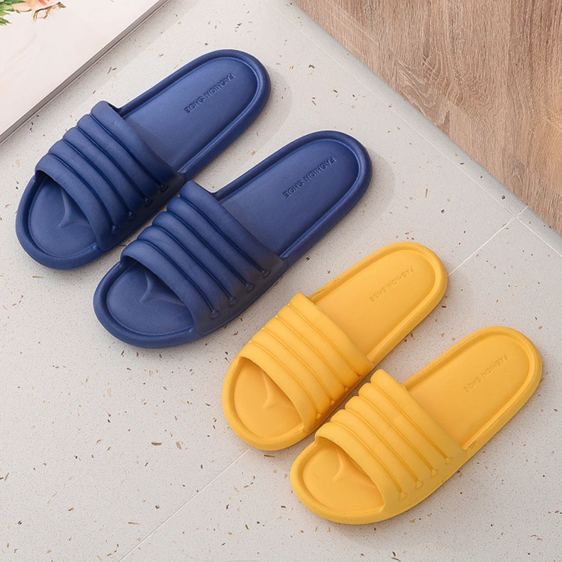 

Concise Non-Slip Bathroom Slippers Hot Women's Slippers for the Summer Soft Slippers for Home Solid Woman Slippers