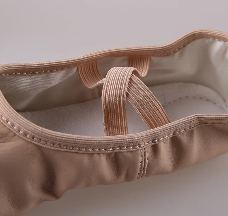 Балетные туфли для девочек Кожаные Мягкие пуанты обувь танцев плоская подошва