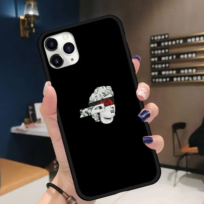 

Black simple lines aesthetic Phone Case for iPhone 11 12 pro XS MAX 8 7 6 6S Plus X 5S SE 2020 XR Soft silicone