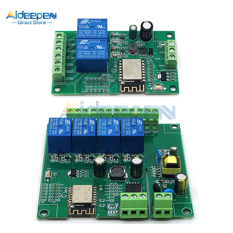 От сети переменного тока 90 250V/DC 7 30 в ESP8266 WI FI четырехходовой триггерный релейный