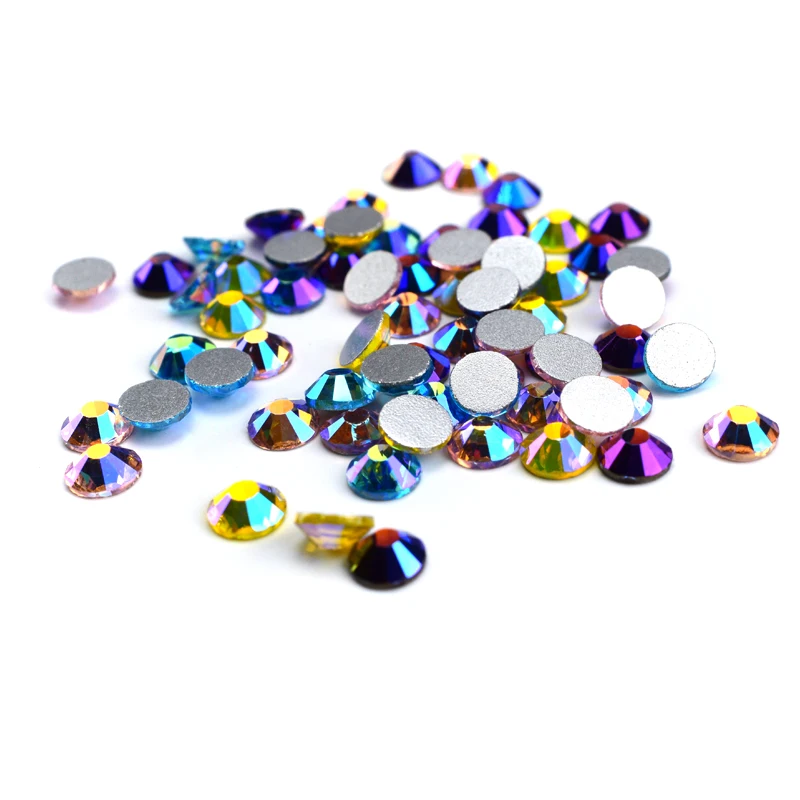 Смешанные разные размеры Стразы Блестящие кристаллы AB Красочные без горячей