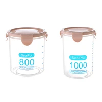 2 pcs kitchen food container seal pot tea coffee candy storage tank plastic cereals snacks box cookie canister jars for spices p