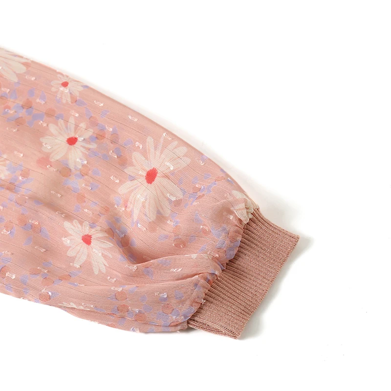 

Print Floral Top Female 2021 New Women's T-shirts Summer Chiffon Half Sleeve T-Shirts Knitted Crop Top Casual Woman T-shirts