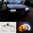 Светодиодное кольцо с ангельскими глазами из хлопка, кольцо с желтым, оранжевым, белым светом для BMW 3 серии E30 E36 M3 333i 325i 323i 316i 318i 325td 1982-2000