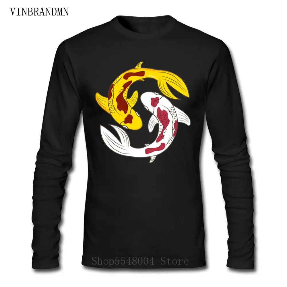 Футболка Geek Yin and Yang Koi Fish мужские топы качественная футболка хипстер Flyfish Топ