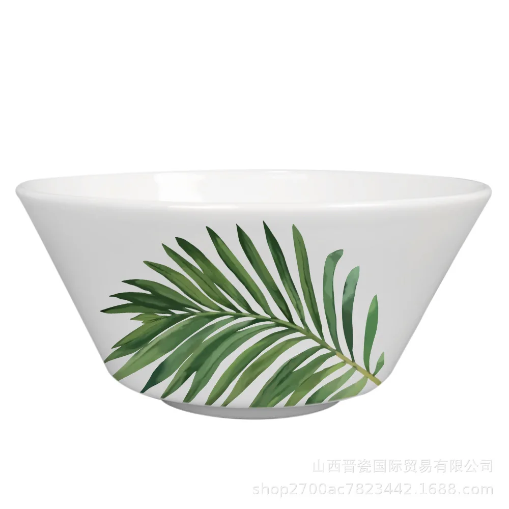 

Столовая посуда из серии «Зеленые растения», свежий стиль, для отеля, ресторана, для банкета, бытовая миска для риса, миска для лапши, чаша для хлопьев, Салатница