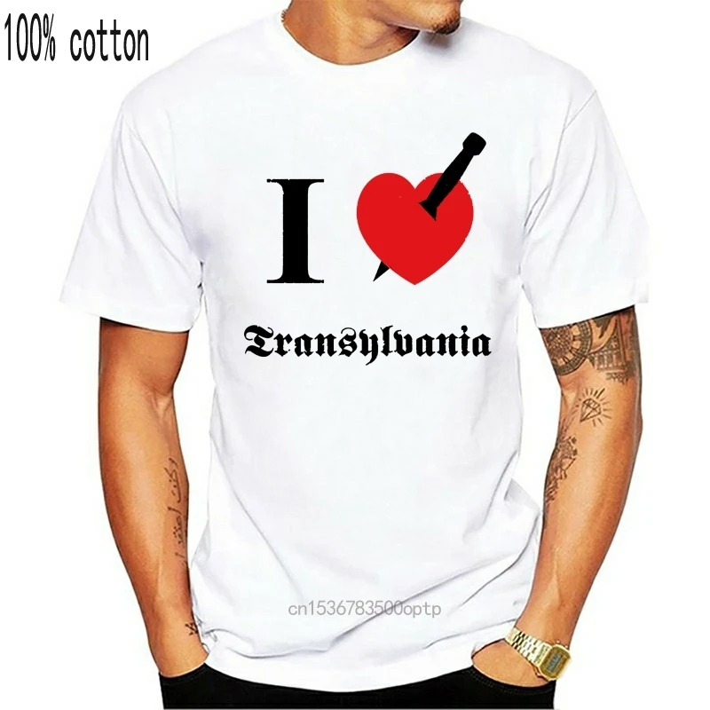 На заказ летние топы с надписью I love Трансильвания дизайнерская рубашка круглым