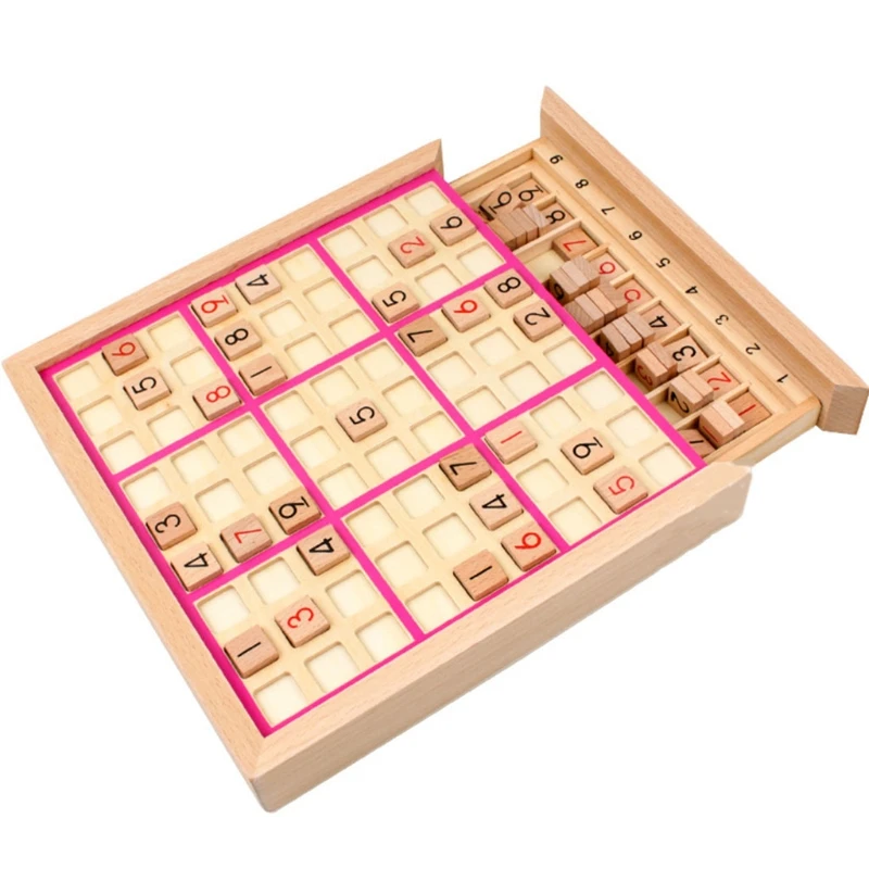 Деревянный судоку-пазл настольная игра с выдвижным ящиком Математическая