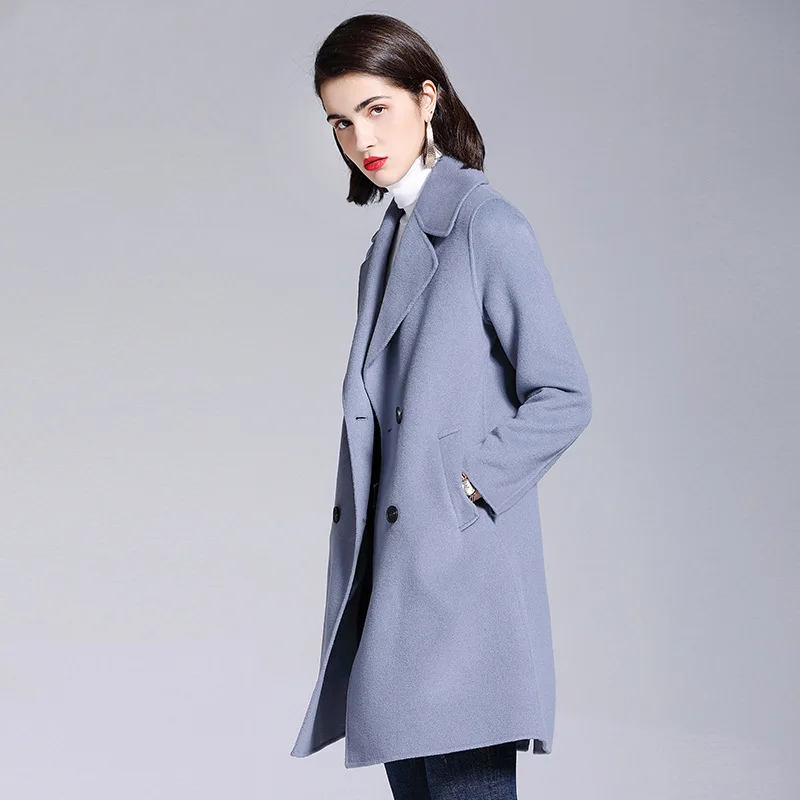 BURDULLY классическое пальто кашемировое шерстяное женское волнистое на зиму