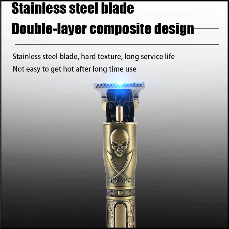 

Red Copper Color Men's Oil-head Hair Clippers Hair Clippers Engraving Push White Bald Head Cordless Hair Clippers Styling Salon