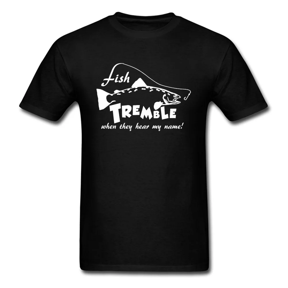 

Fish Tremble Camping Casual T Shirt for Men Koi Carp Funky Round Collar 100% Cotton Brand Tee-Shirt High Quality Black Autumn