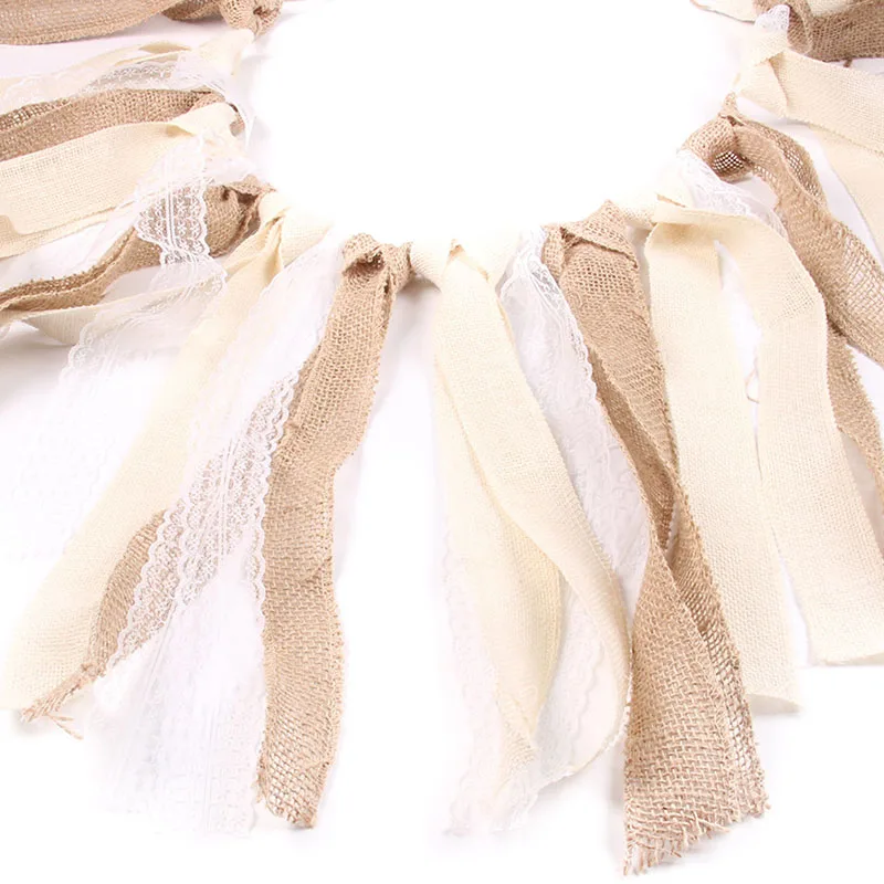 Синий кружевной флаг-баннер 2 м винтажный джутовый флаг украшение для