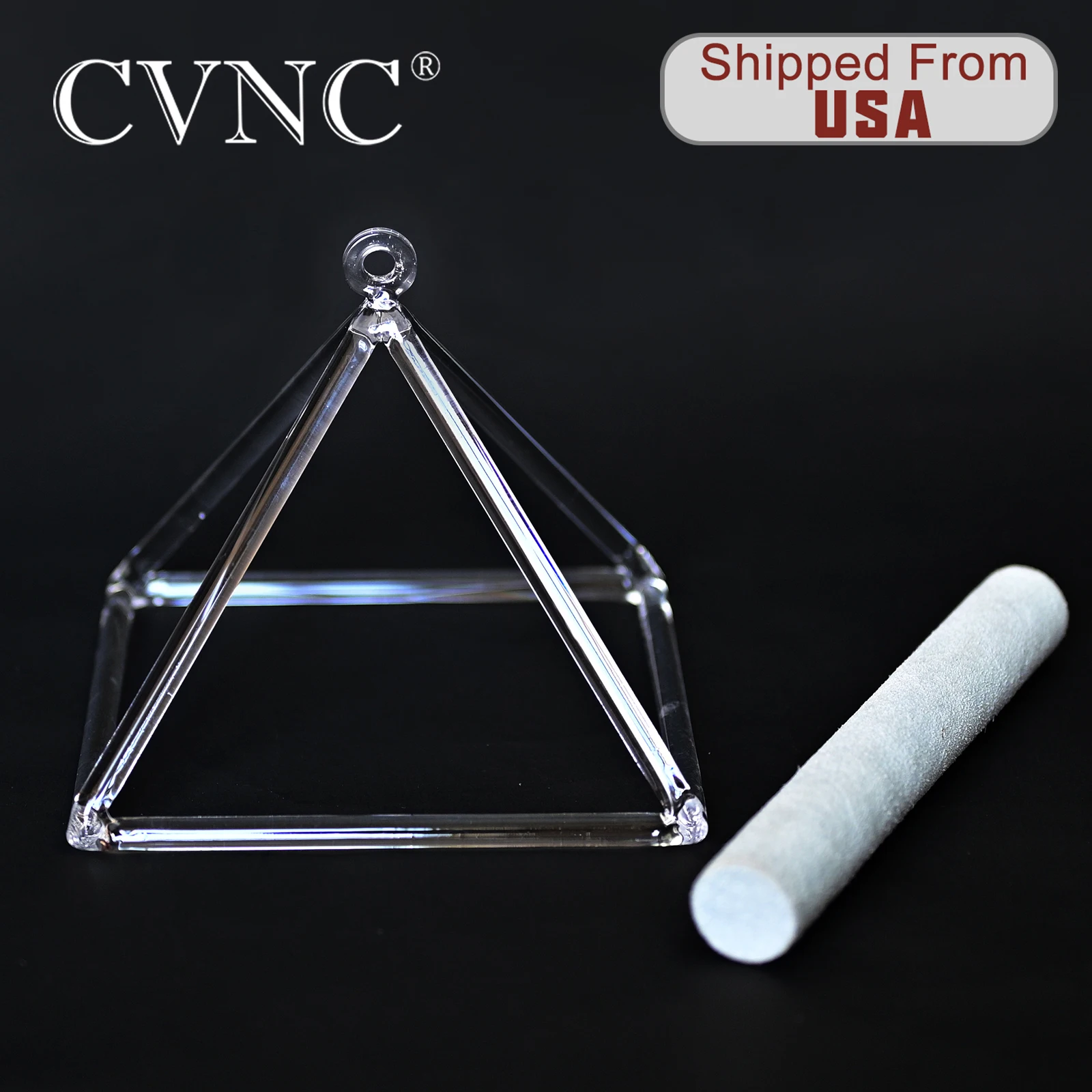 CVNC 1" кристалл кварца Поющая пирамида для медитации музыкальный инструмент