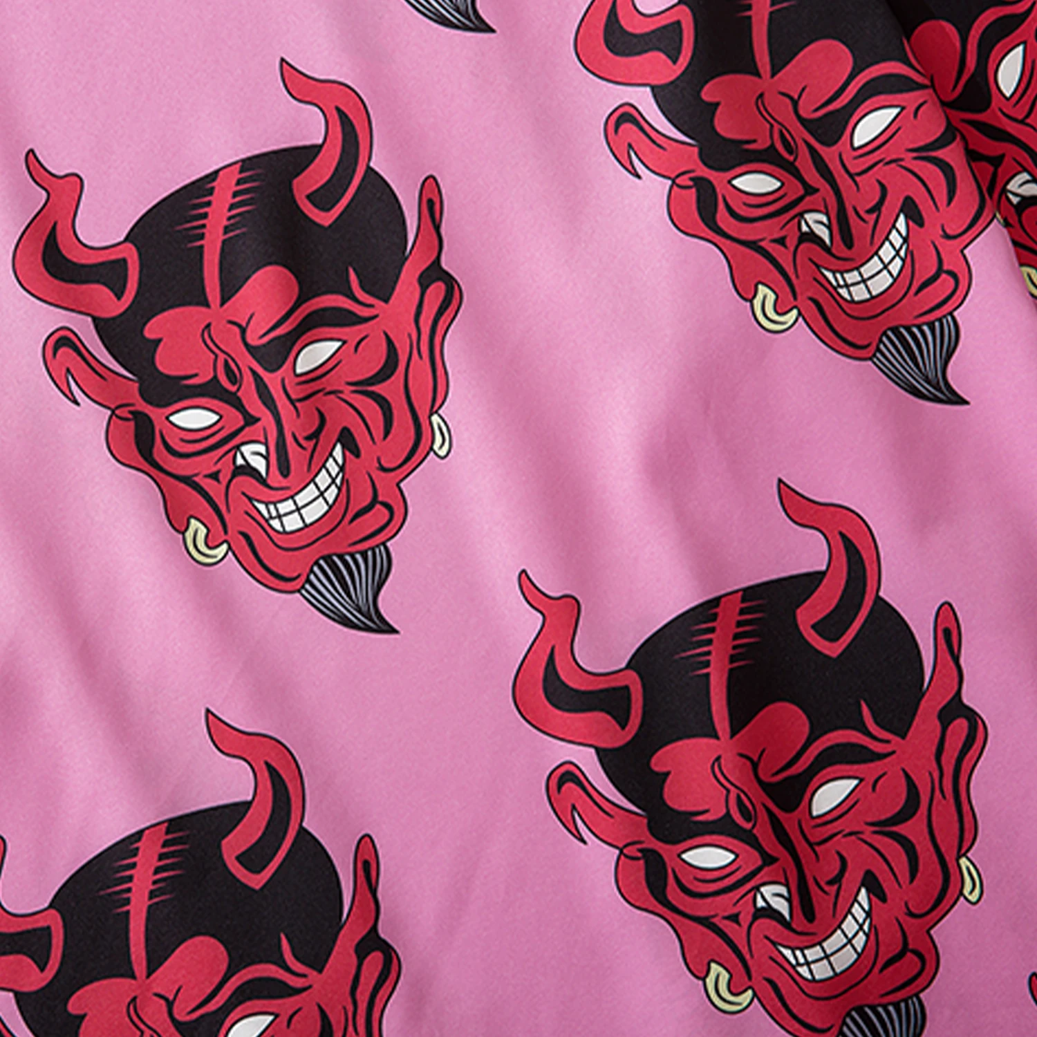 Рубашка 2021SS мужская с принтом дьявола в стиле хип-хоп уличная одежда японском